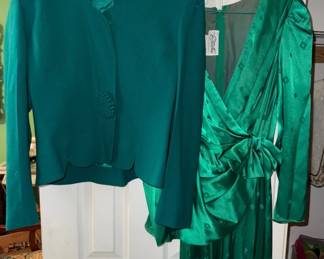 Green Jacket Dress Combo