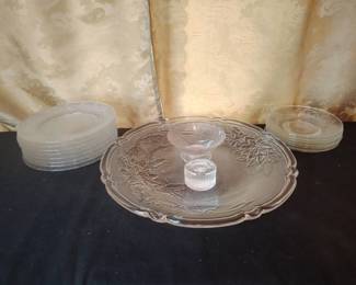 Etched Glassware Lot Floral Designs