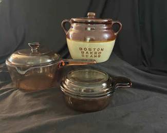 Boston Baked Beans Crock Corning Vision Pots