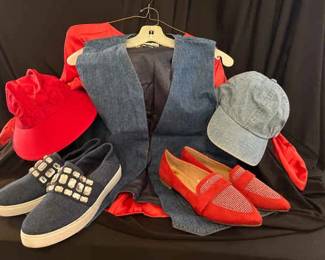 Sassy Red Denim Womens Attire