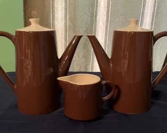 Vintage Brown Coffee Pots With Creamer
