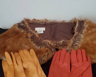 McClintock Faux Fur And Matching Leather Gloves