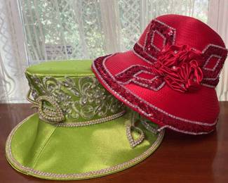 Glamorous Red And Green Hats