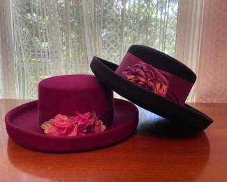 Black And Fuschia Hat Duo