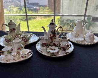 4 Miniature Tea Sets