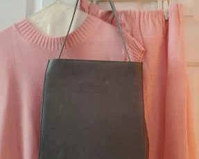 Diahann Carroll Purse And Pink Sweater Skirt And Top