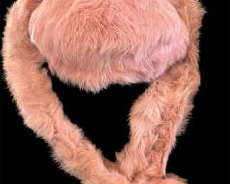 Pink Fur Hat Scarf