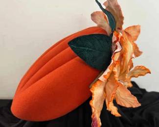 Orange Felt Floral Hat