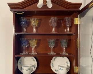 Beautiful Mini Wall Cabinet With Glassware