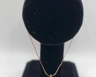 14KT 7 Yellow Gold Bracelet With Pendant