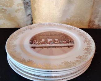 First Edition Last Supper Plates 23K Gold Detailing