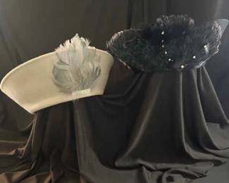 Gray Black Hats With Feathers