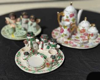 3 Unique Miniature Tea Sets
