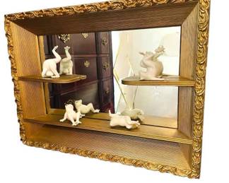 Gold Mirror With Frog Collection