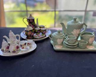 3 Miniature Tea Sets