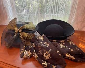 Black And gold Wool Hats and Christian Scarf Bundle