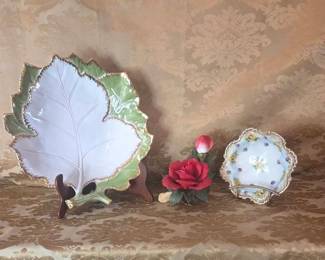 Porcelain And Faux Floral Decor Lot