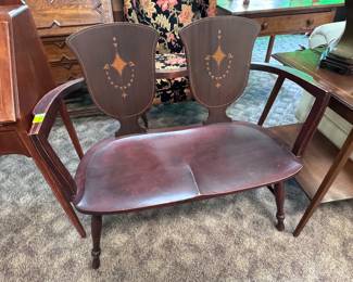 Mahogany Inlaid Bench