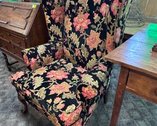 Floral Upholstered Wingback