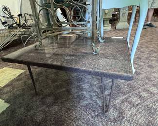 MCM outdoor table w/ granite top