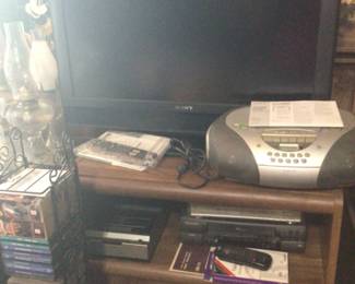 cd’s galore, dvd player, Sony Bravia 32” tv $45