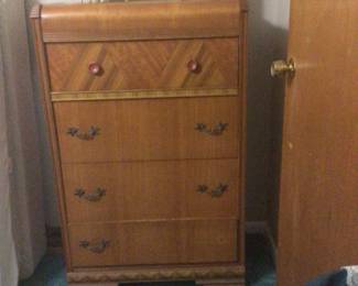 Vintage 1950’s Waterfall chest of drawers $300, decor