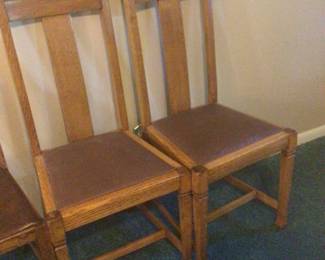 pair of Tiger oak chairs $80
