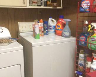 Maytag washer $300.; lots of cleaning supplies
