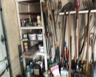 yard tools, cleaning items