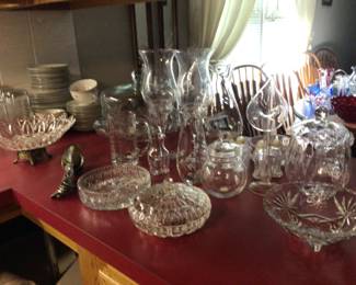more crystal; Princess house cake plate, candlesticks, candy dishes, etc.