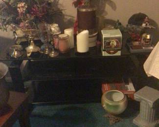 Tv/stereo stand $50:, lots of candles, wall decor