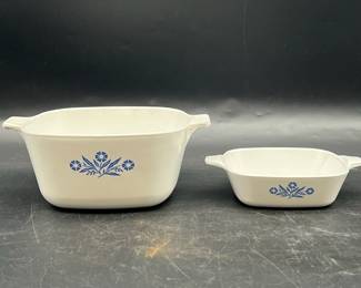 (2) Corning Ware Cornflower Blue Casseroles