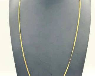 14K Stamped Gold Herringbone Necklace