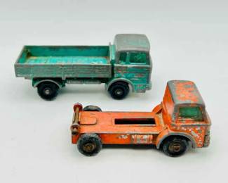 (2) Lesney MATCHBOX Mercedes Truck & Refuse Truck