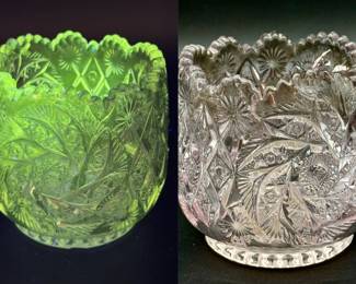 Antique American Brilliant Cut Glass Rose Bowl