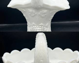 (2) Vintage Westmoreland Milk Glass Grape Baskets