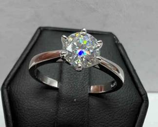 Sterling Silver Diamond Engagement Ring