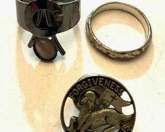 TWO RINGS and a LAPEL PIN