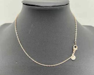 TIFFANY & CO. Sterling Silver Necklace in Classic Turquoise Tiffany Pouch