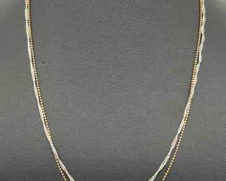 Two-Strand 14K Yellow Gold & 14K White Gold Necklace