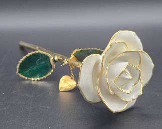 24K Gold Dipped White Rose.