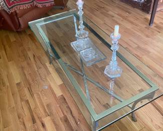 Metal and glass coffee table