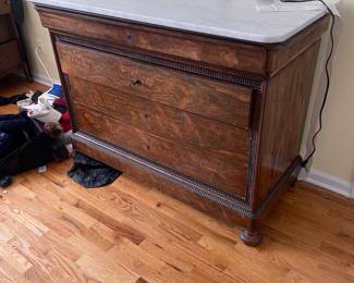 Beautiful walnut chestnutwood dresser with marble top