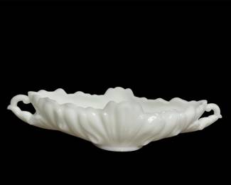 Jeanette gondola milk glass center piece vessel 