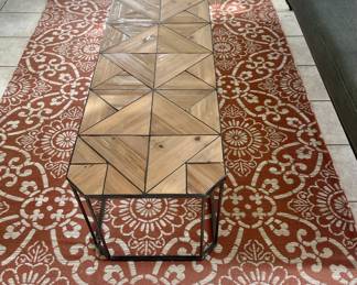 Long Wood and Iron Coffee Table