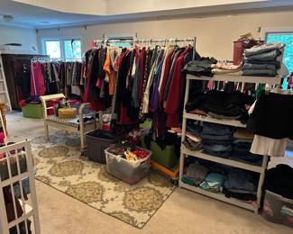 so many clothes! 90% are new with tags. a lot of vintage as well!