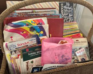a lot of vintage stickers and sticker books