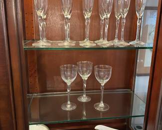 Lenox Rhythm Gold Champagne flutes and wine glasses and Royal Doulton Orchard Hill