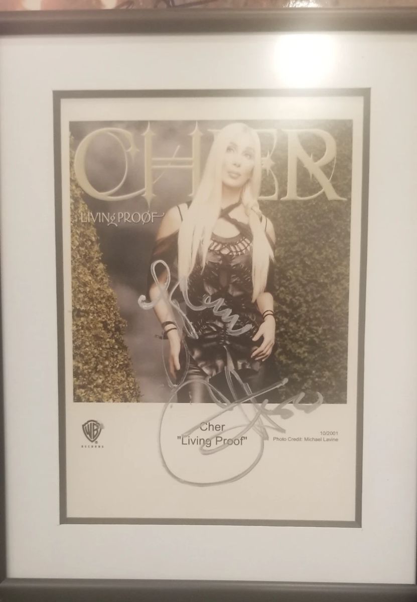 Framed signed Cher