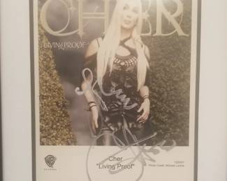 Framed signed Cher